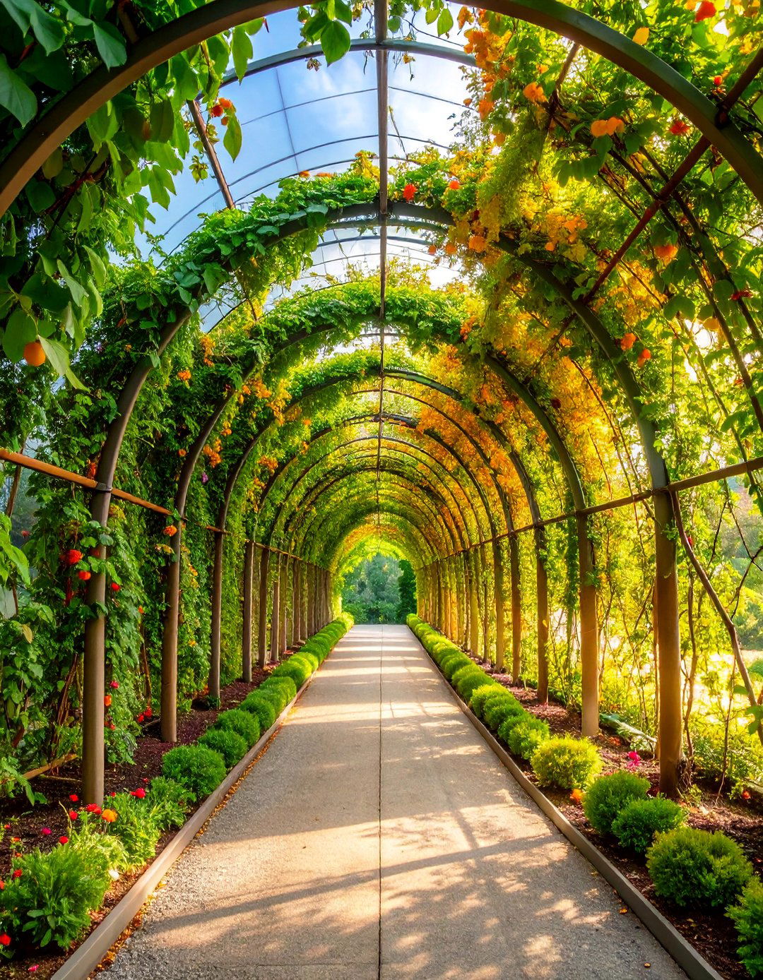 Hoop House Trellis Tunnel Combination - 25 Garden Trellis Ideas