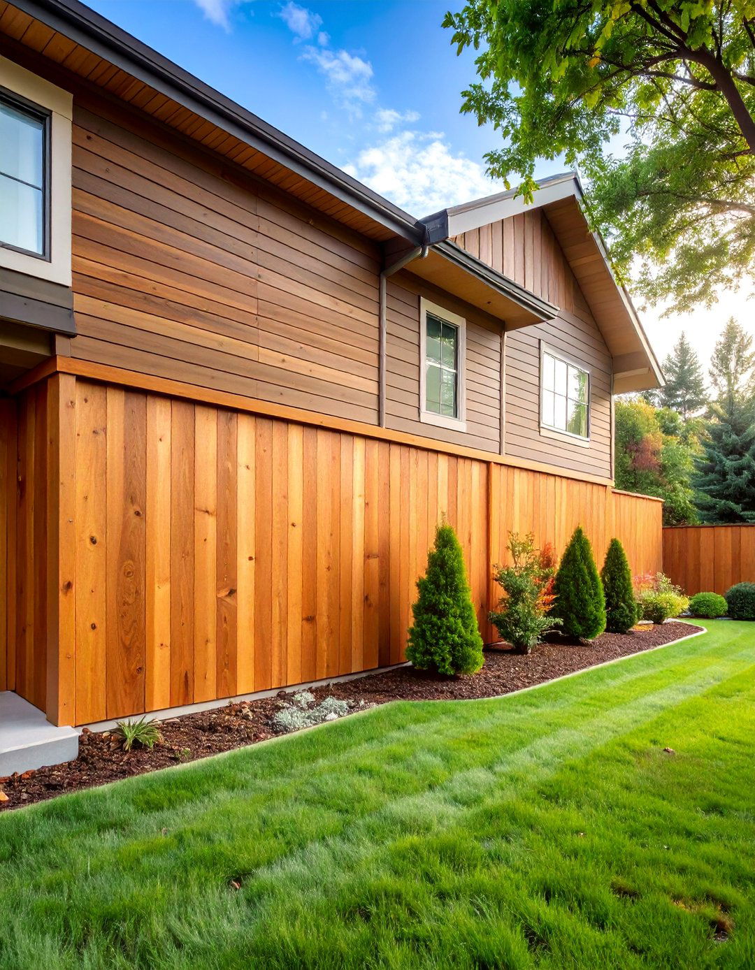 Horizontal Cedar Lap Siding Wall - 25 Wood Retaining Wall Ideas
