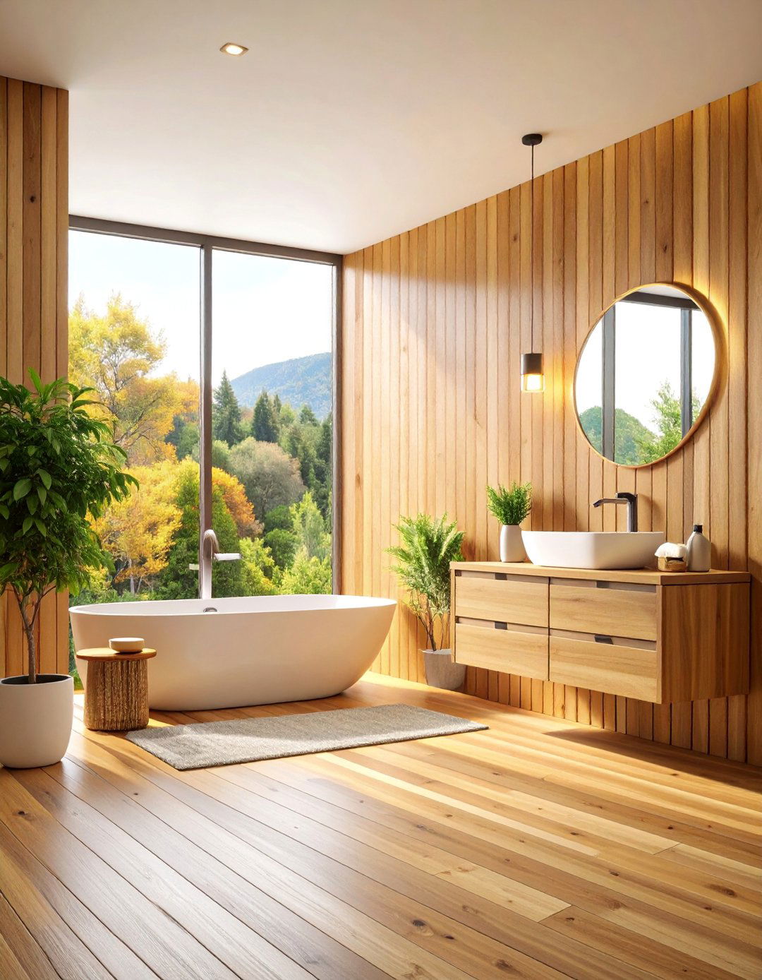 Horizontal Cedar Plank Wainscoting with Natural Oil Finish - 25 Rustic Wainscoting Ideas