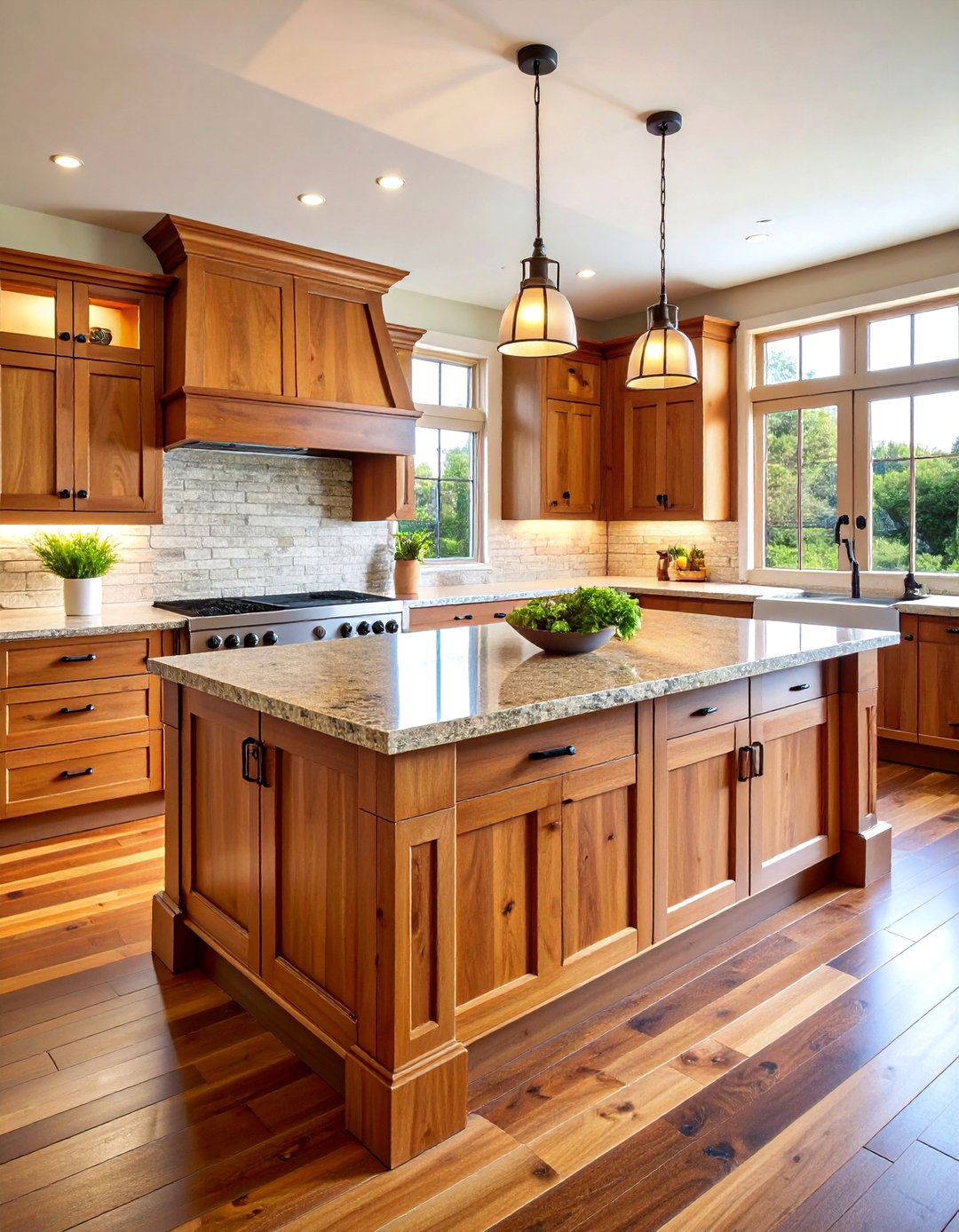 Horizontal Cedar Shiplap Island with Granite Countertop - 25 Kitchen Shiplap Ideas With Kitchen Island Ideas