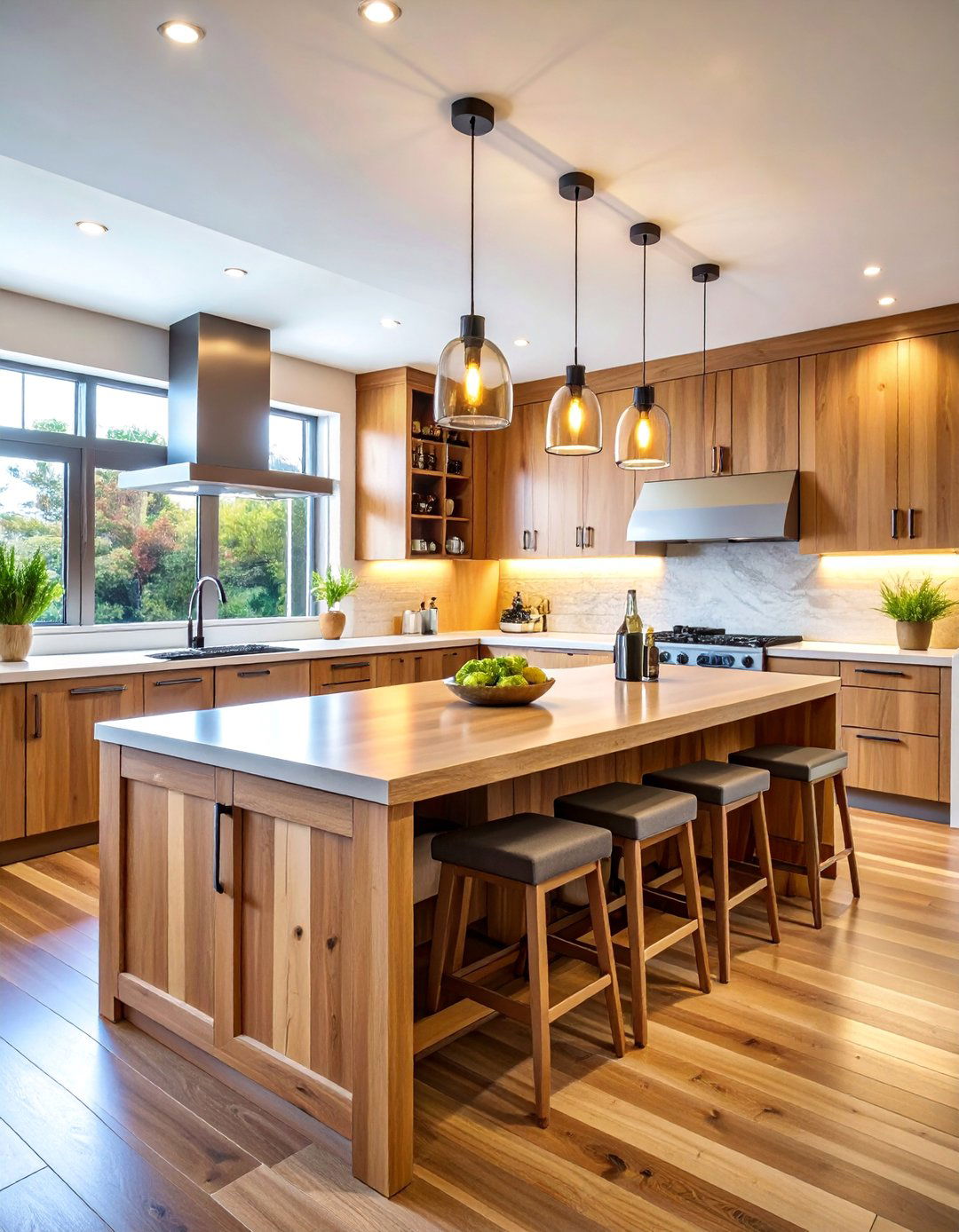 Horizontal Cedar Shiplap Island with Integrated Wine Storage - 25 Kitchen Shiplap Ideas With Kitchen Island Ideas
