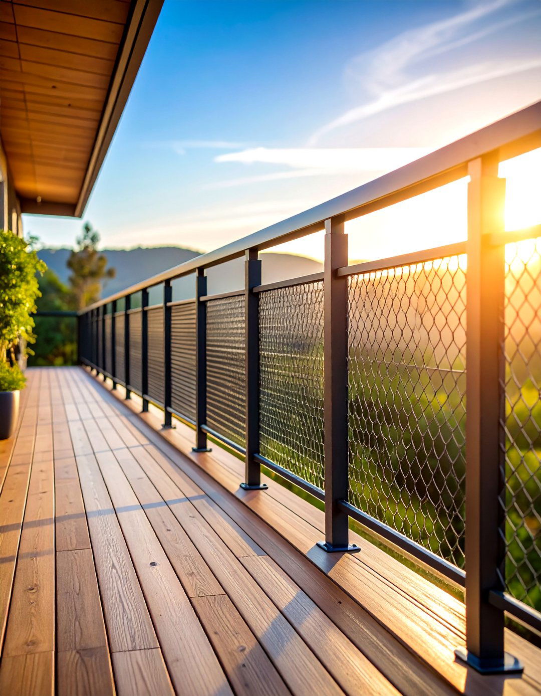 Horizontal Hog Wire Railing Configuration - 25 Hog Wire Deck Railing Ideas
