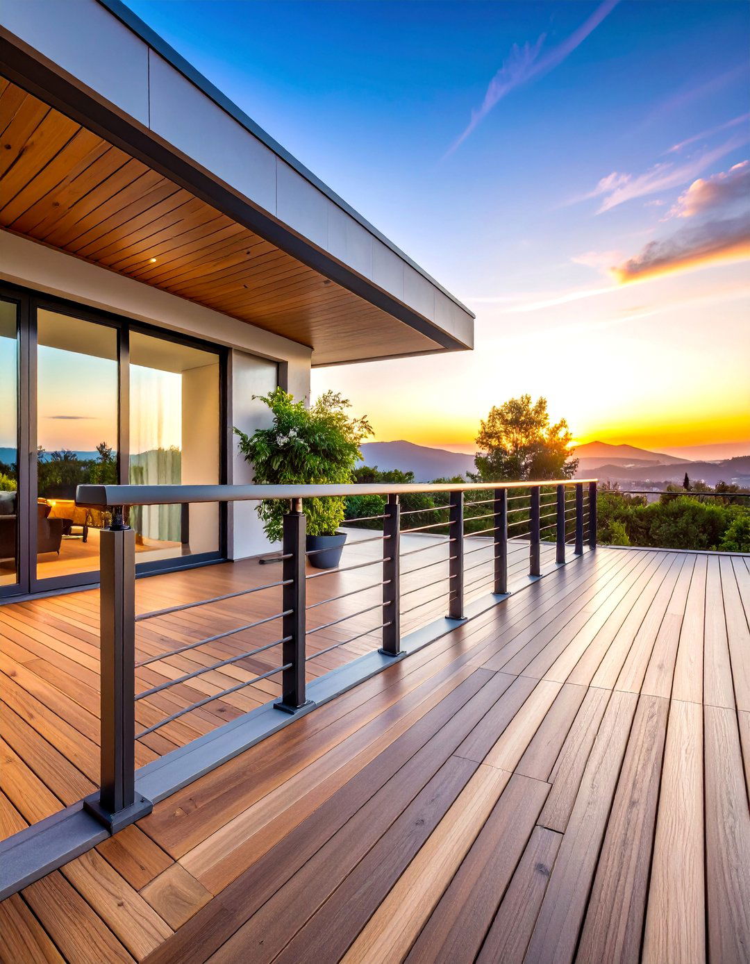 Horizontal Rod Aluminum Deck Railing - 25 Metal Deck Railing Ideas