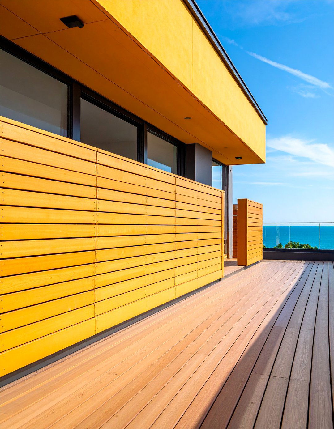 Horizontal Slat Fascia with Spacing Gaps - 25 Deck Fascia Ideas