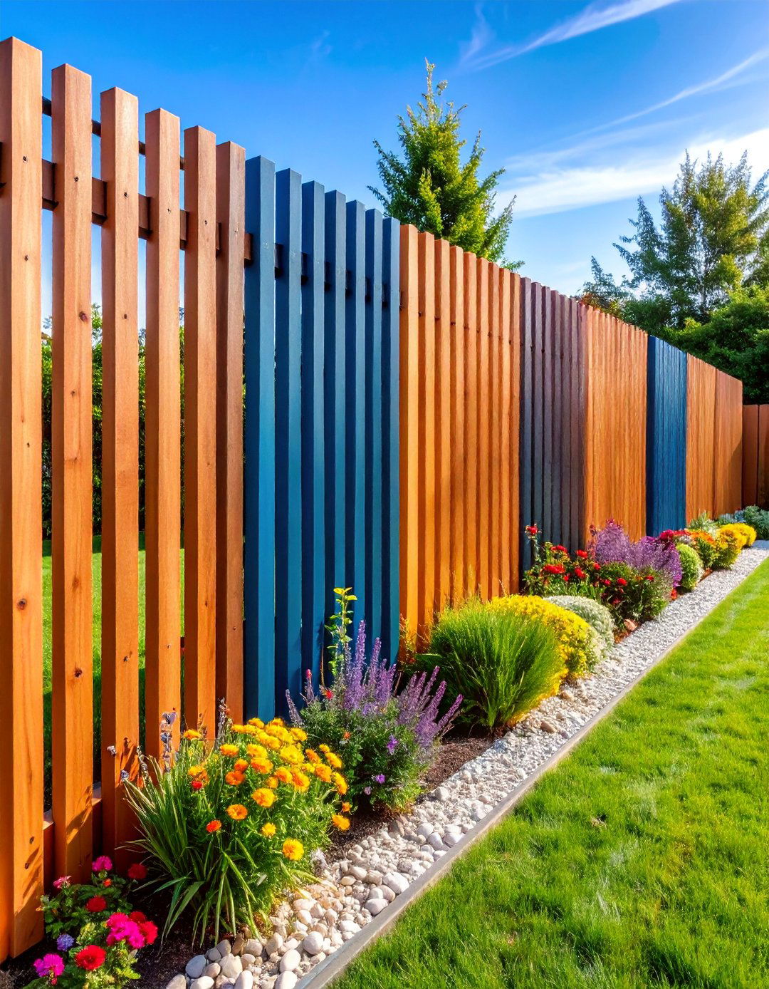 Horizontal Slat Fence with Modern Design - 25 Vegetable Garden Fence Ideas