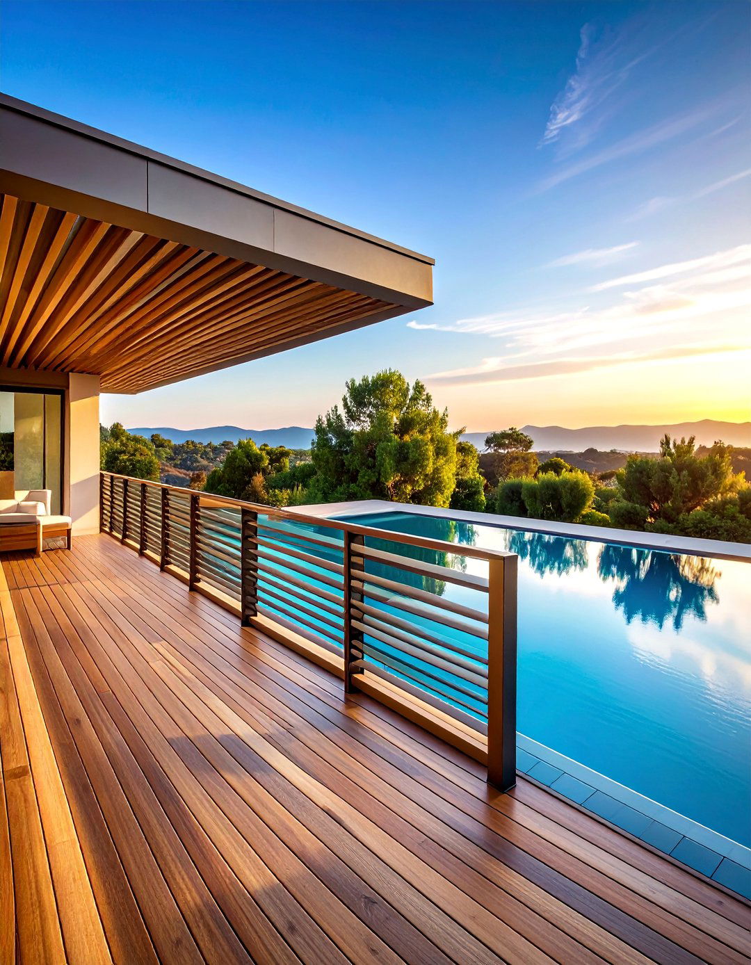 Horizontal Slat Privacy Pool Deck Railing - 25 Pool Deck Railing Ideas