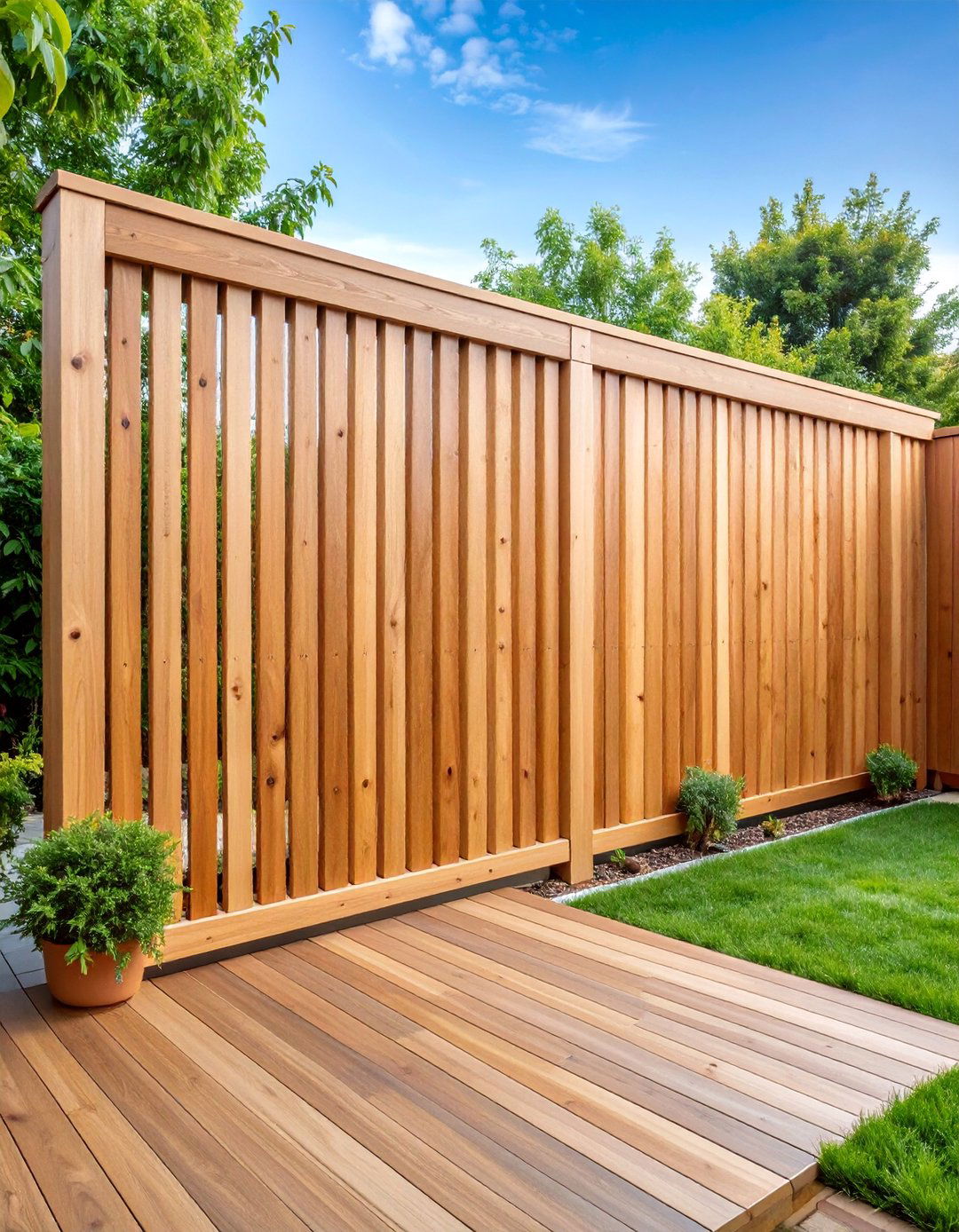 Horizontal Wood Privacy Screen - 25 Horizontal Deck Railing Ideas