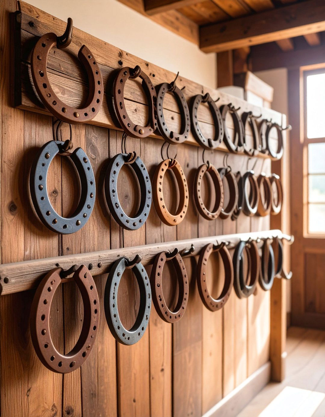 Horseshoe Hat Rack with Western Ranch Theme - 25 Hat Rack Ideas