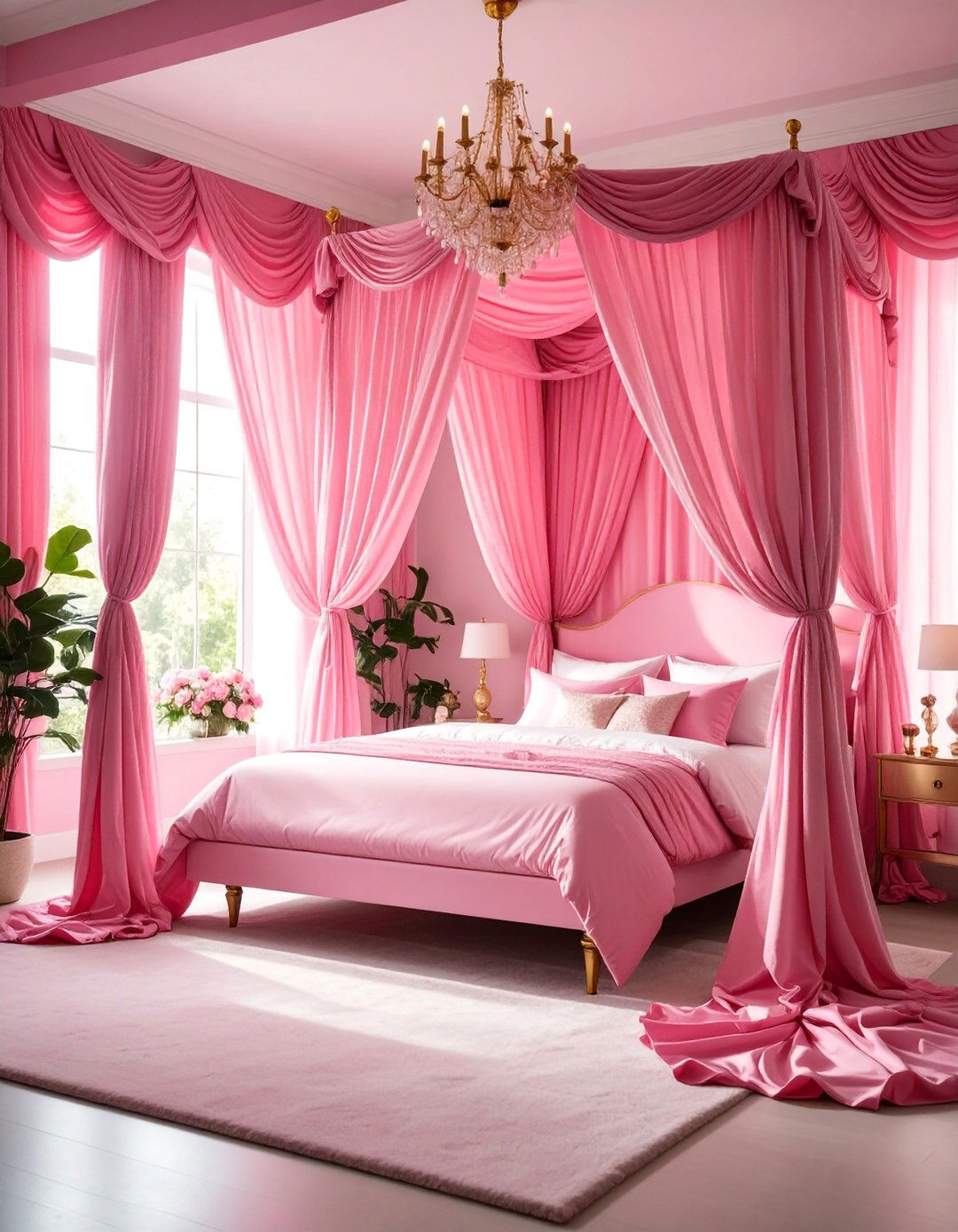 Hot Pink Canopy Bed Dramatic Statement - 25 Hot Pink Bedroom Ideas