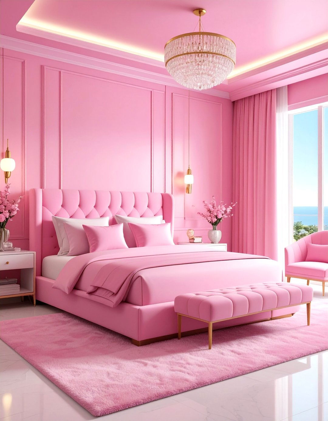 Hot Pink Luxury Hotel Suite Inspired Bedroom - 25 Hot Pink Bedroom Ideas