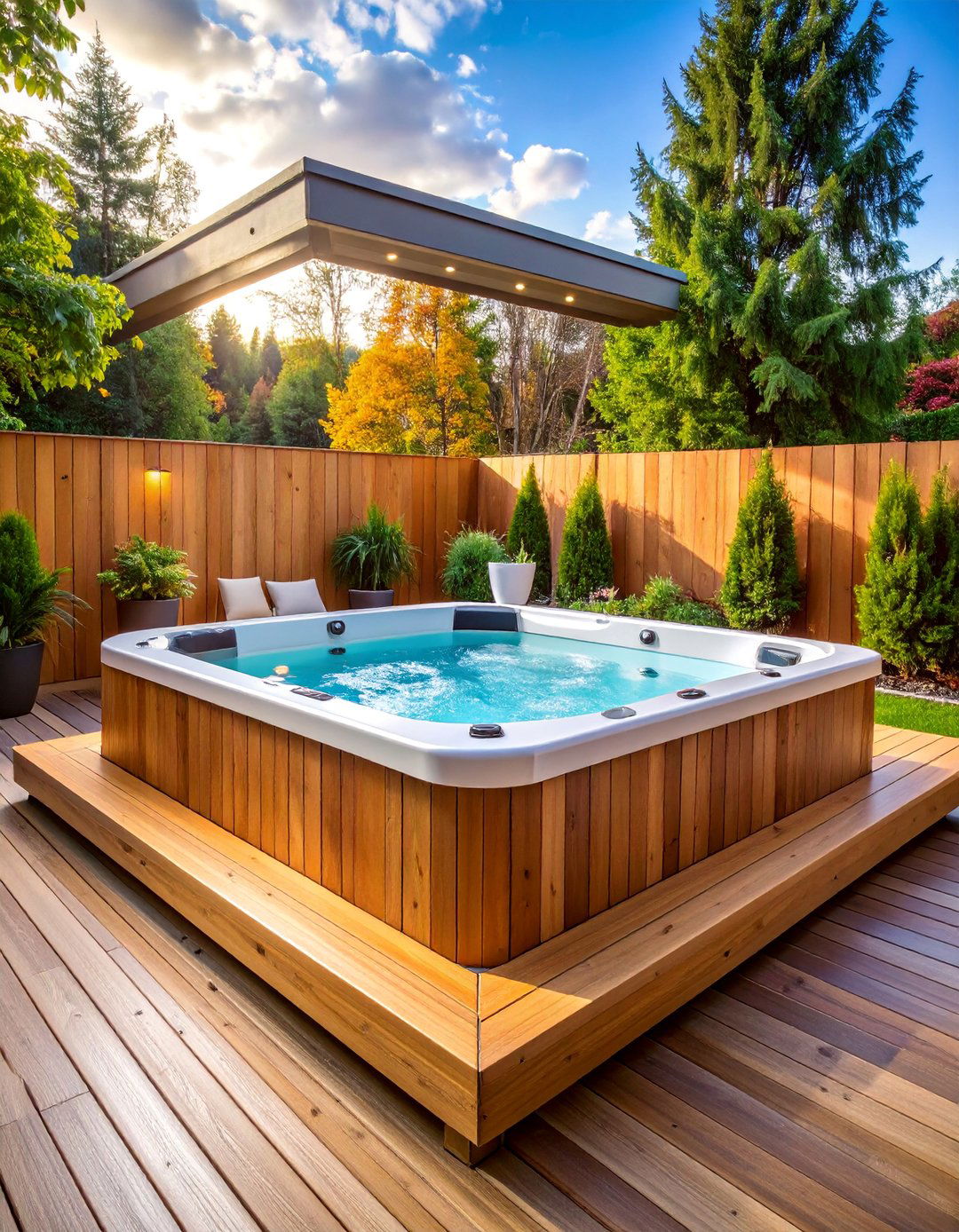 Hot Tub Platform Deck with Reinforced Framing - 25 Backyard Deck Ideas on a Budget
