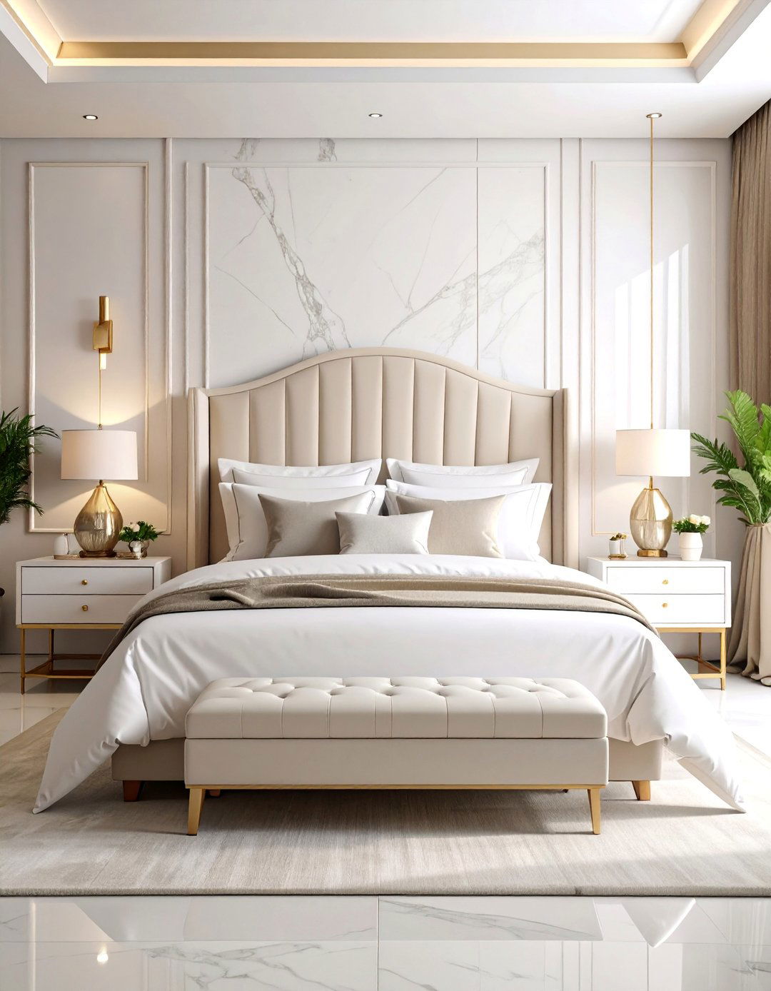 Hotel Luxury White Suite Bedroom - 25 White Bedroom Ideas