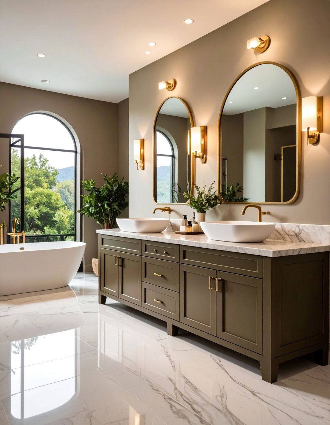 Hunter Green Traditional Double Vanity - 25 Bathroom With Green Vanity
