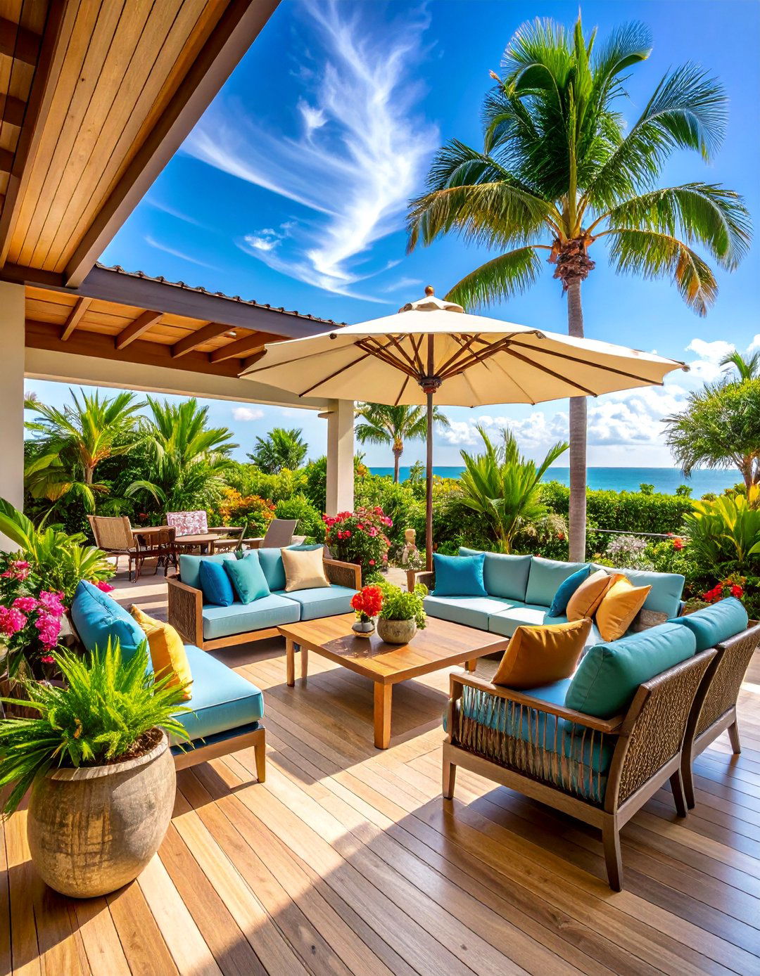 Hurricane Safe Tropical Patio with Storm Resistant Design - 25 Tropical Patio Ideas