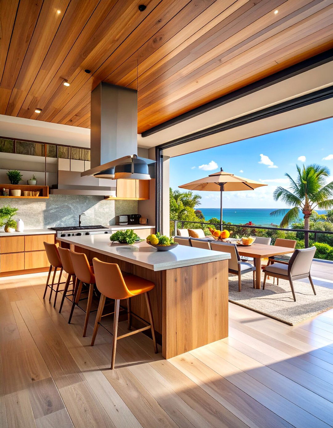 Hybrid Indoor Outdoor Lanai Kitchen with Retractable Systems - 25 Lanai Kitchen Ideas