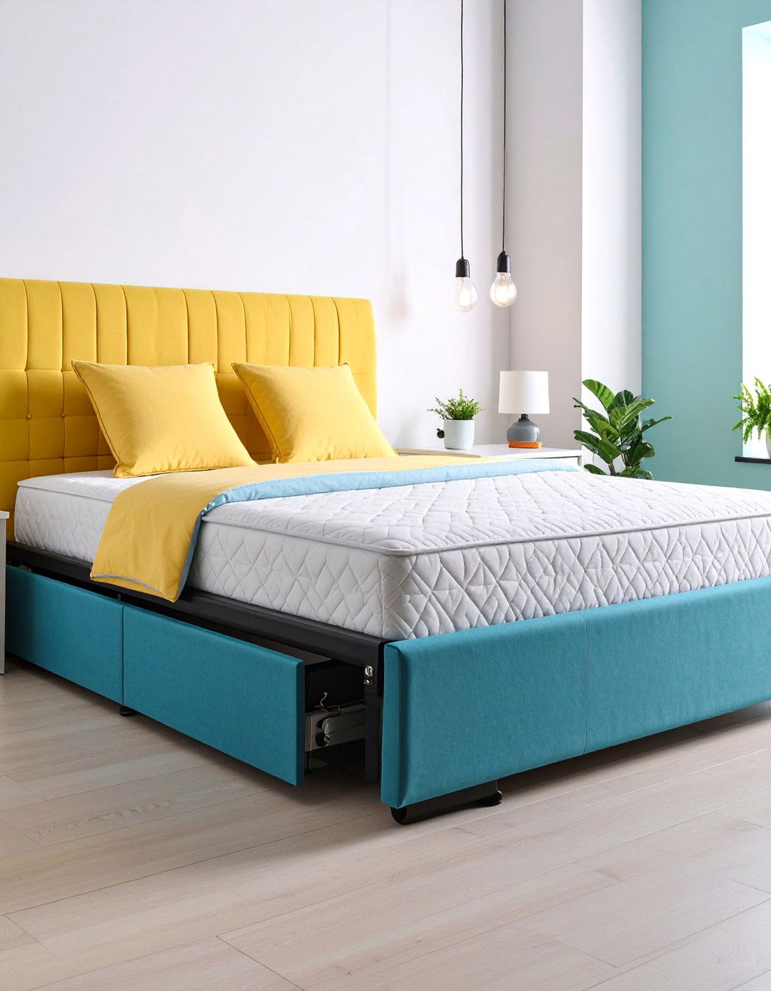Hydraulic Lift Storage Bed with Linen Upholstery - 25 Unique Bed Design Ideas
