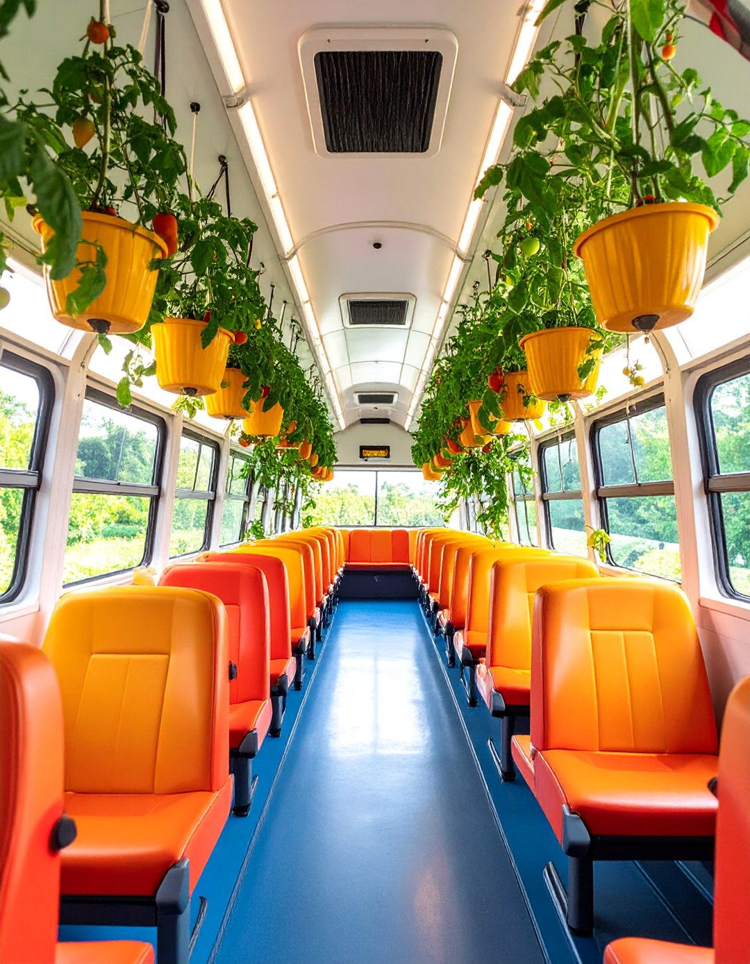 Hydroponic Tomato School Bus Greenhouse - 25 School Bus Greenhouse Ideas