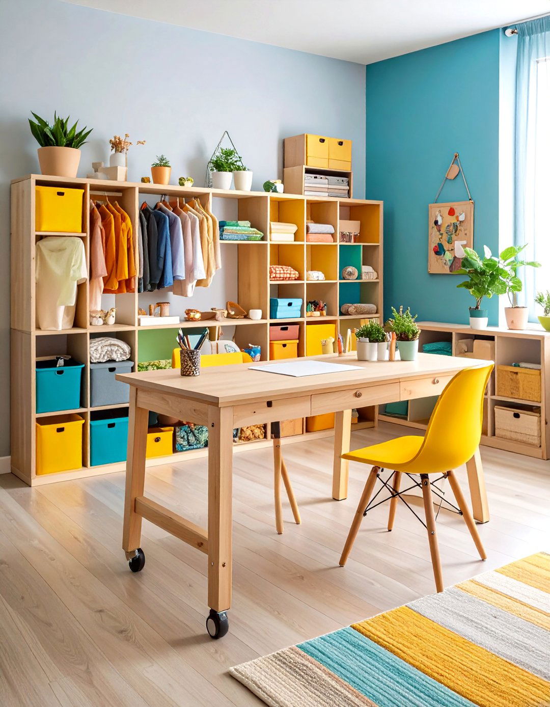 IKEA Kallax Craft Table Hub - 25 Small Craft Room Ideas