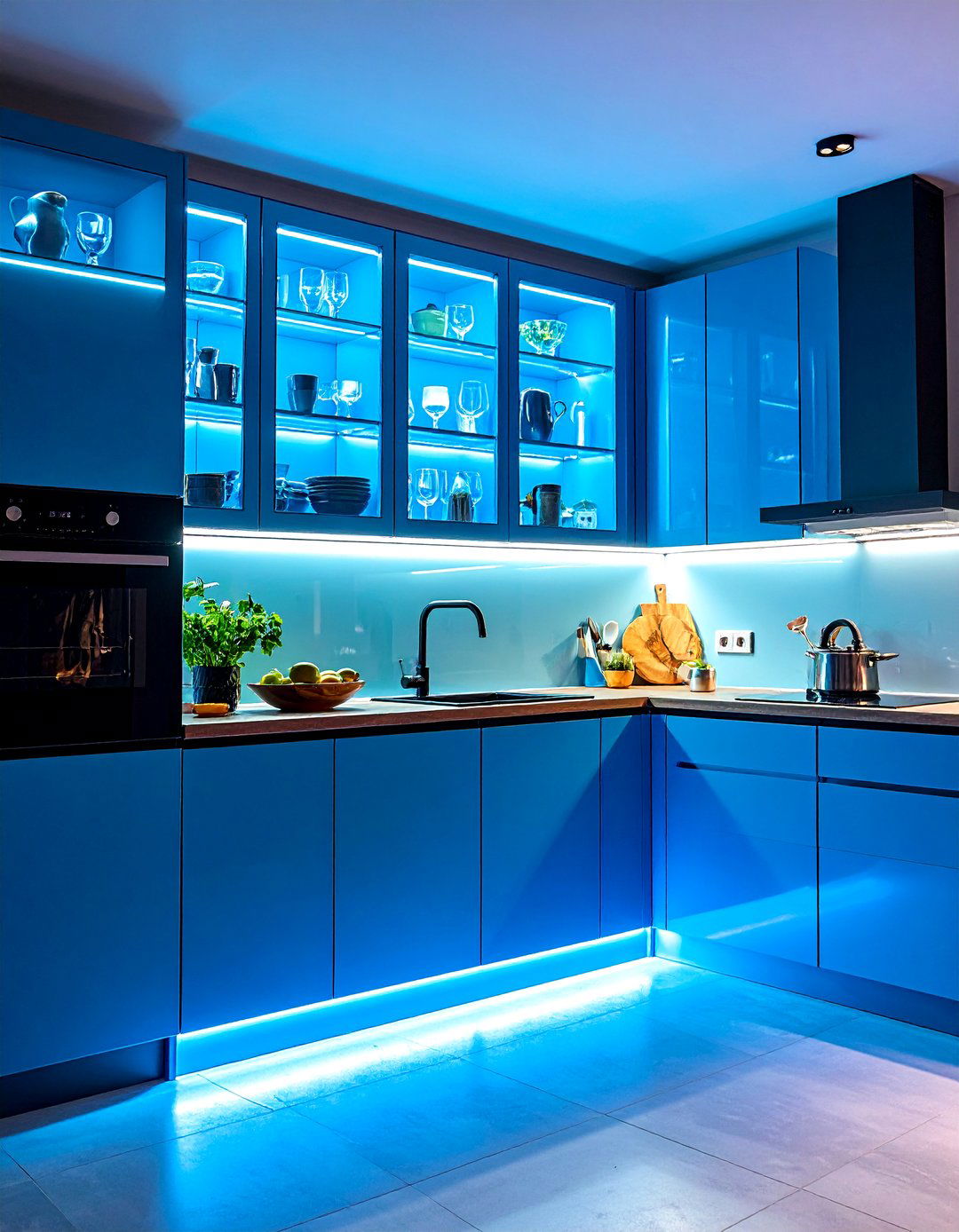 Illuminated Glass Display Kitchen Cabinets - 25 Modern Style Glass Kitchen Cabinets