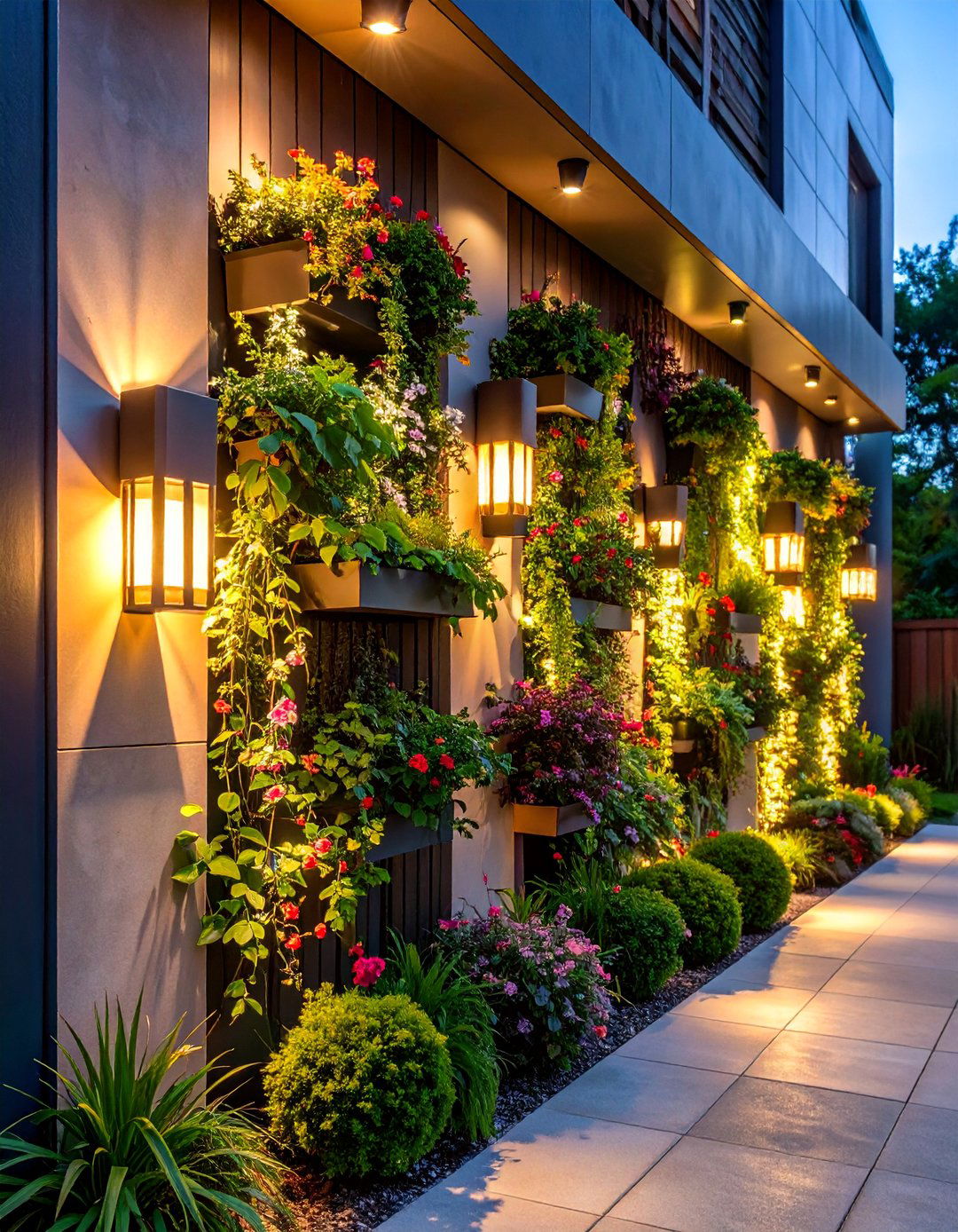 Illuminated Wall Planter Sconces - 25 Outdoor Wall Decor Ideas
