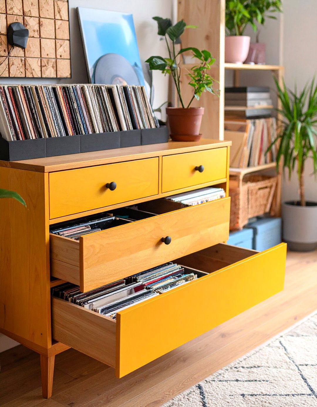 Inch Single Storage Drawer System - 25 Vinyl Record Storage Ideas