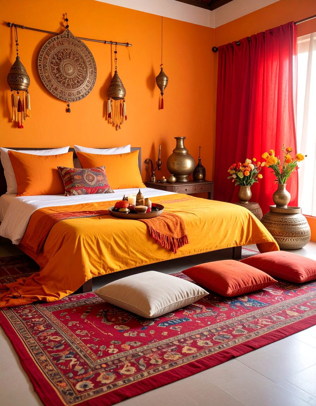 Indian Ashram Bedroom with Meditation Elements - 25 60s Bedroom Ideas