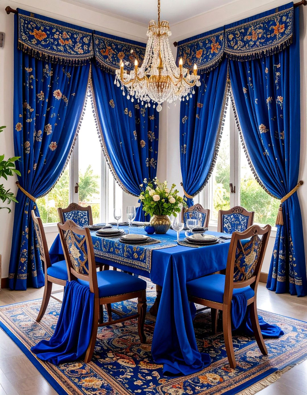 Indian Block Print Curtains with Traditional Motifs - 25 Boho Curtain Ideas