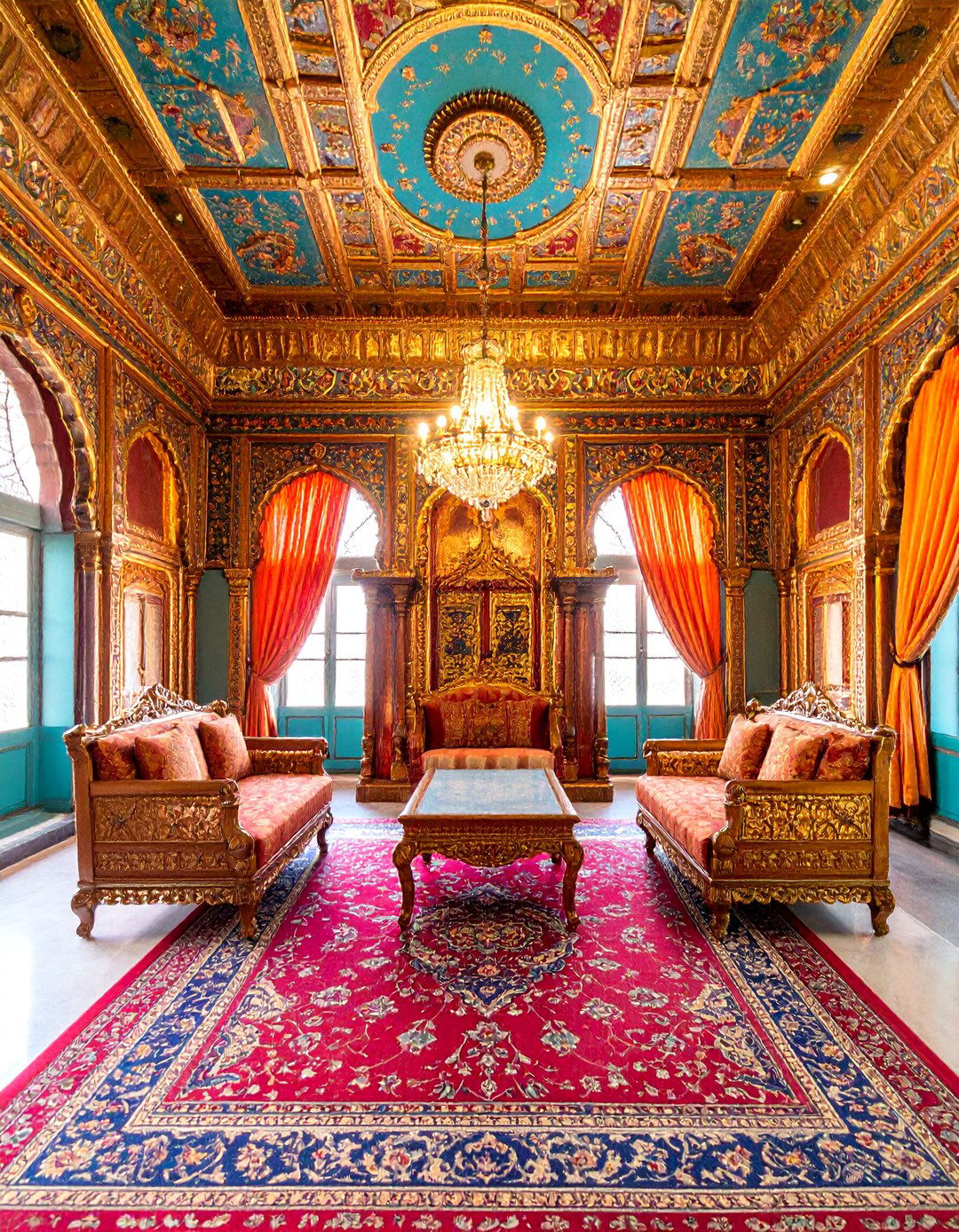 Indian Maharaja with Vibrant Silks - 25 Royal Living Room Design Ideas