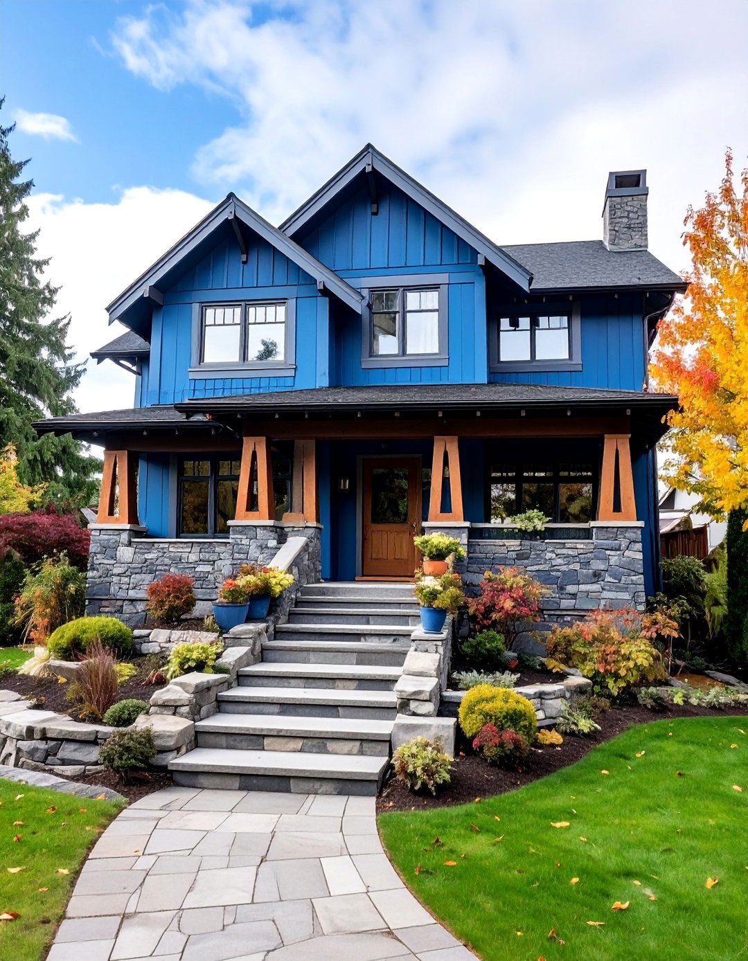 Indigo Blue Artisan Craftsman - 25 Blue Exterior House Colors