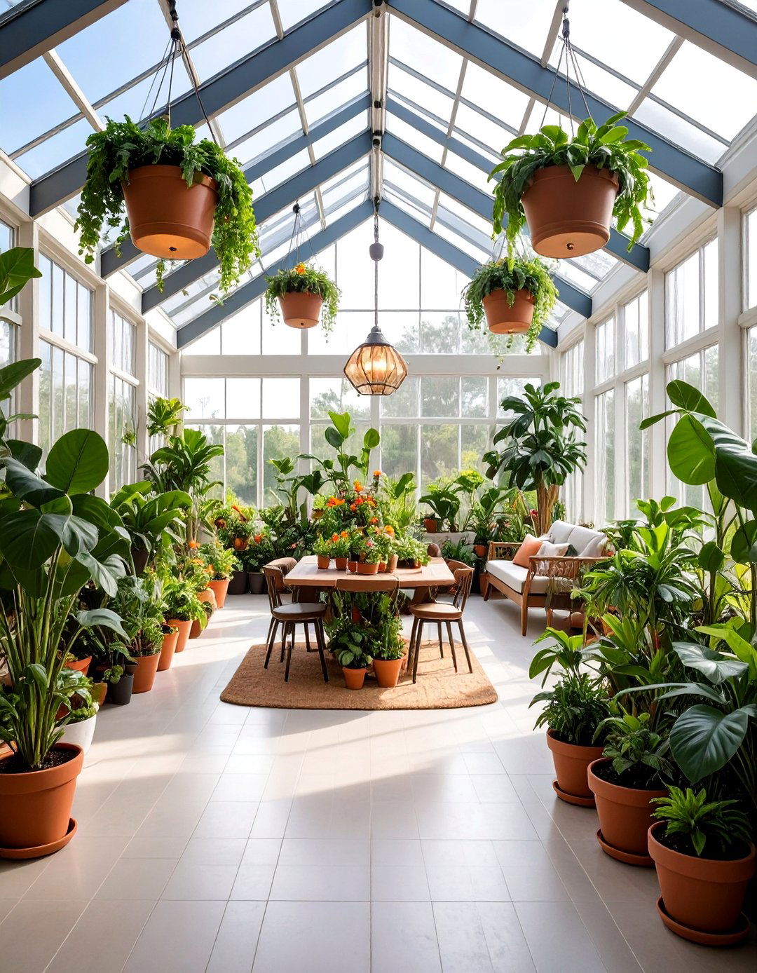 Indoor Garden Florida Room with Greenhouse Features and Plant Displays - 25 Florida Room Ideas