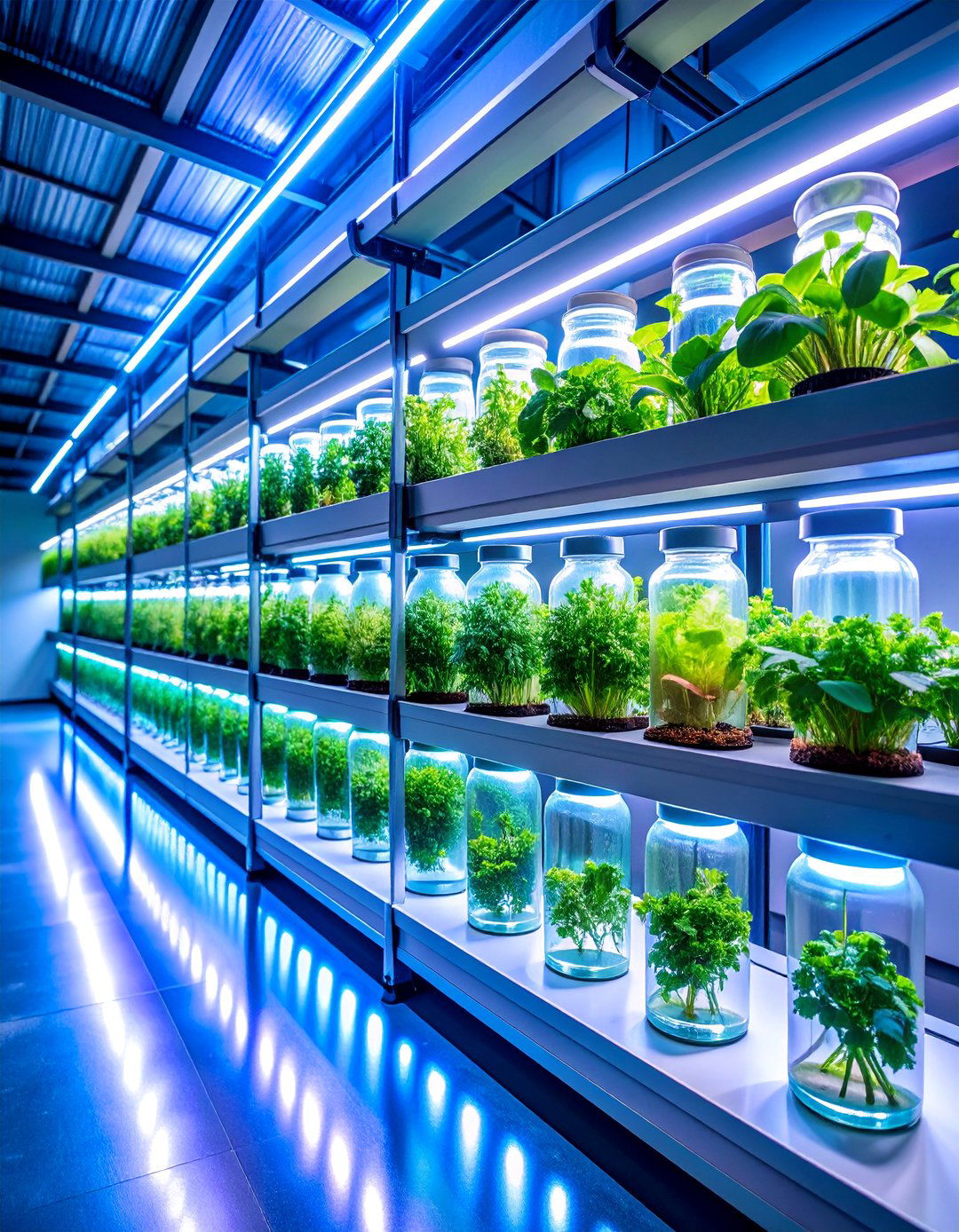 Indoor Hydroponic Herb Garden with Grow Lights - 25 Herb Garden Ideas