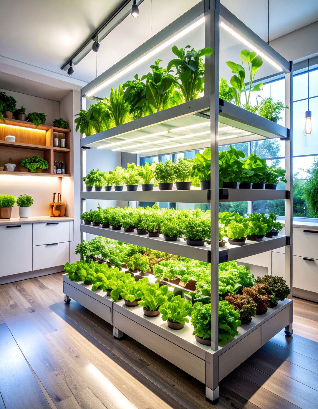 Indoor Hydroponic Vertical Garden with LED Lighting - 25 Vertical Garden Ideas