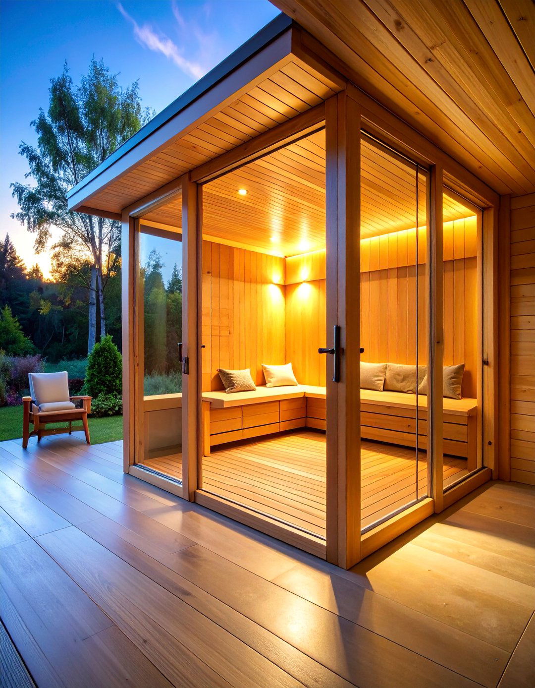 Indoor Outdoor Hybrid Sauna with Retractable Walls - 25 Sauna Room Design Ideas