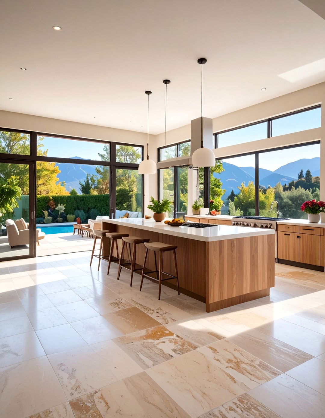 Indoor Outdoor Travertine Floor Kitchen - 25 Travertine Floor Kitchen Ideas