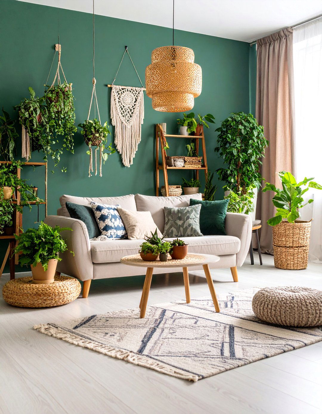 Indoor Plant Paradise Living Room - 25 Budget Apartment Living Room Ideas