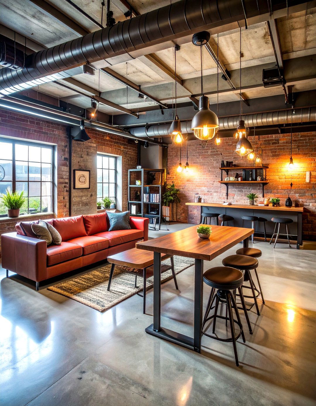 Industrial Basement Game Room with Exposed Elements - 25 Basement Game Room Ideas