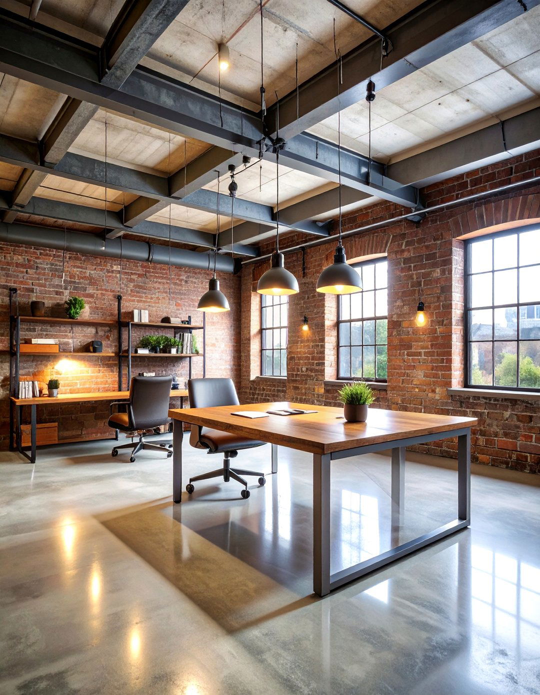 Industrial Basement Office with Exposed Elements - 25 basement office ideas