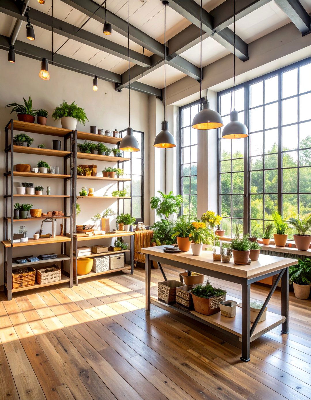 Industrial Bay Window Craft Studio - 25 Bay Window Ideas