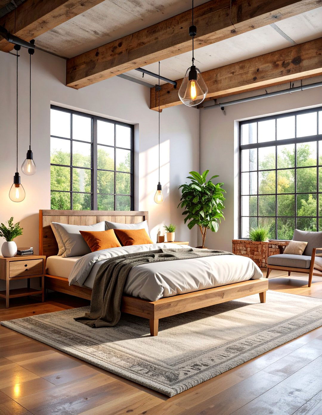 Industrial Bedroom with Exposed Ductwork - 25 Metro Style Interior Design Ideas