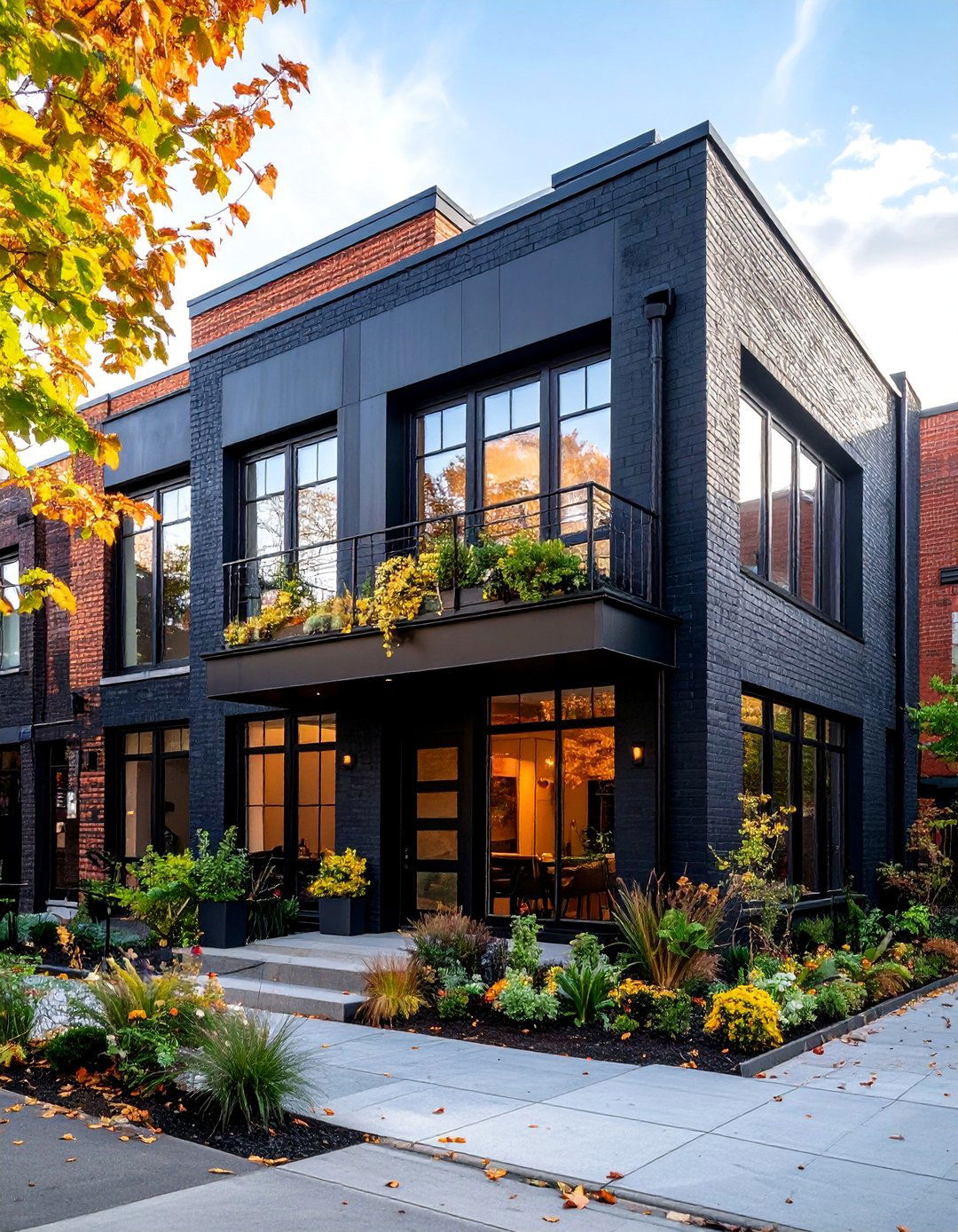 Industrial Black Brick Townhouse - 25 Modern Black Houses
