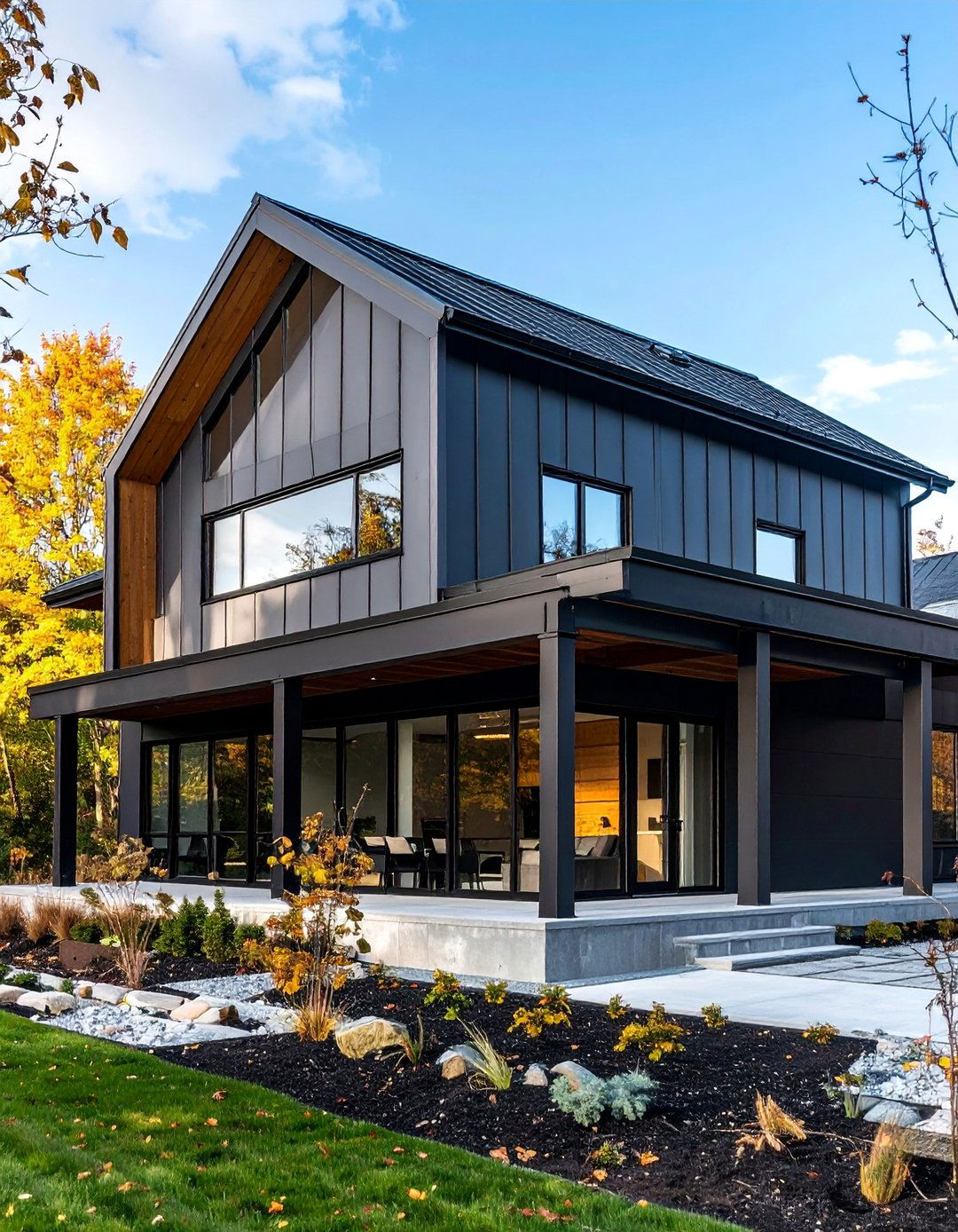 Industrial Black Loft Style Exterior - 25 Black House Exteriors & Paint Colors