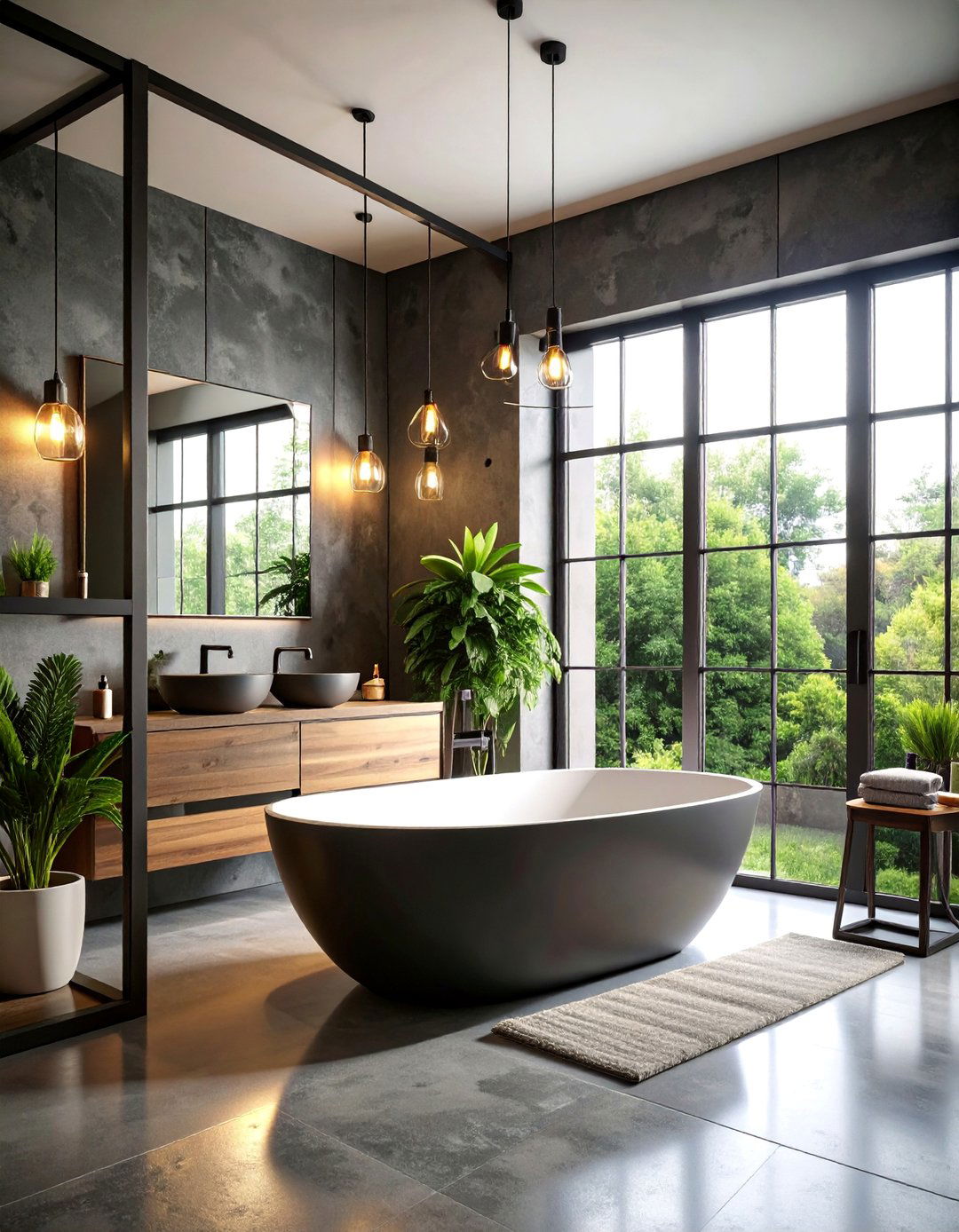 Industrial Black Metal and Glass Surround - 25 Bathtub Surround Ideas