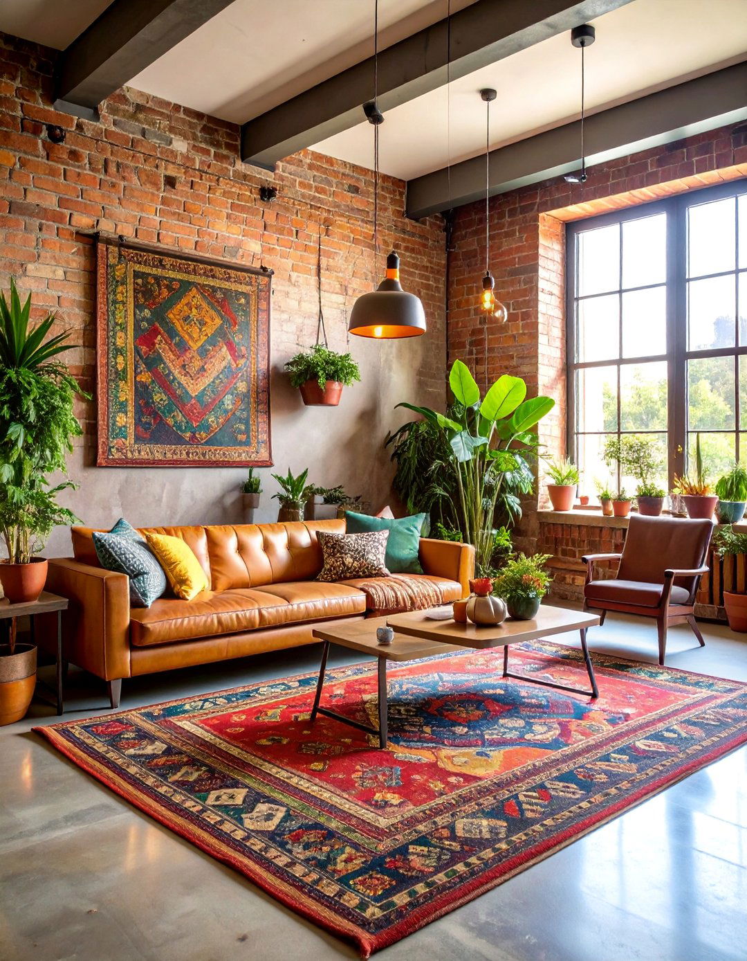 Industrial Bohemian Loft Conversion - 25 Colorful Boho Living Room Ideas
