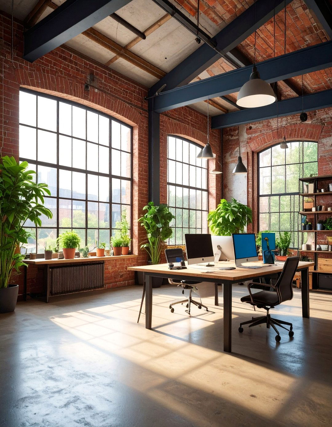 Industrial Brick Loft Authenticity - 25 Office Wallpaper Ideas