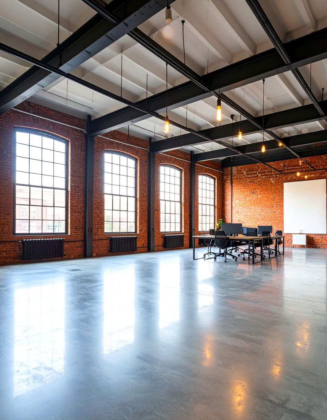 Industrial Brick Loft Office - 25 Man Cave Office Ideas