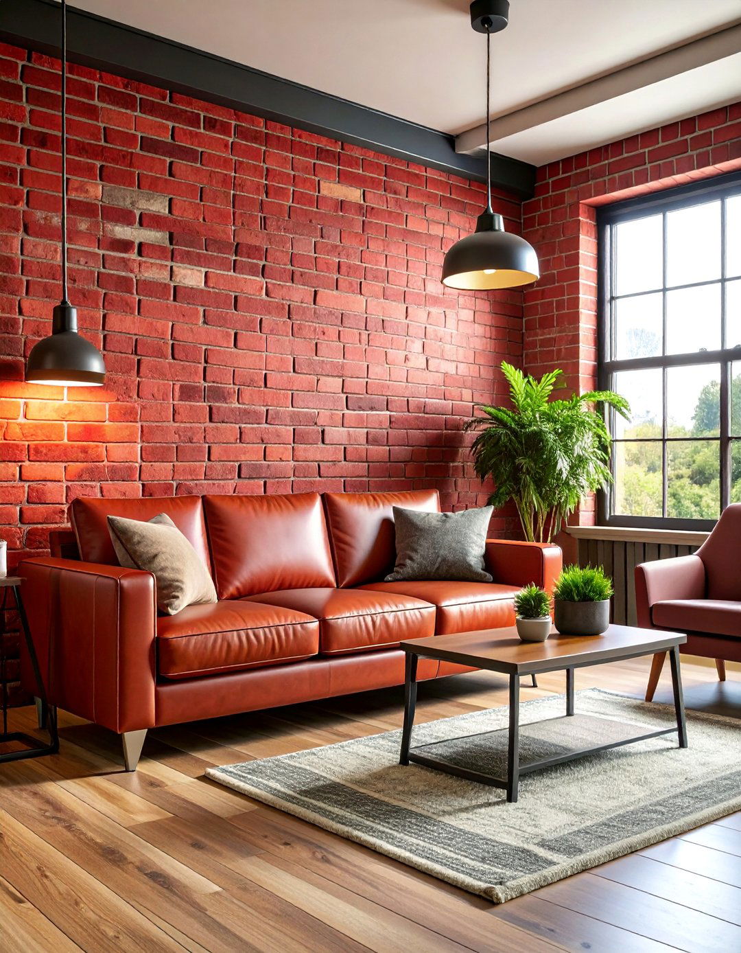 Industrial Brick Pattern Living Room - 25 Rv Wallpaper Ideas