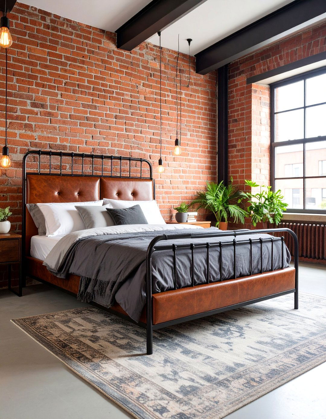 Industrial Brown Leather Bedroom - 25 Brown Bedroom Ideas