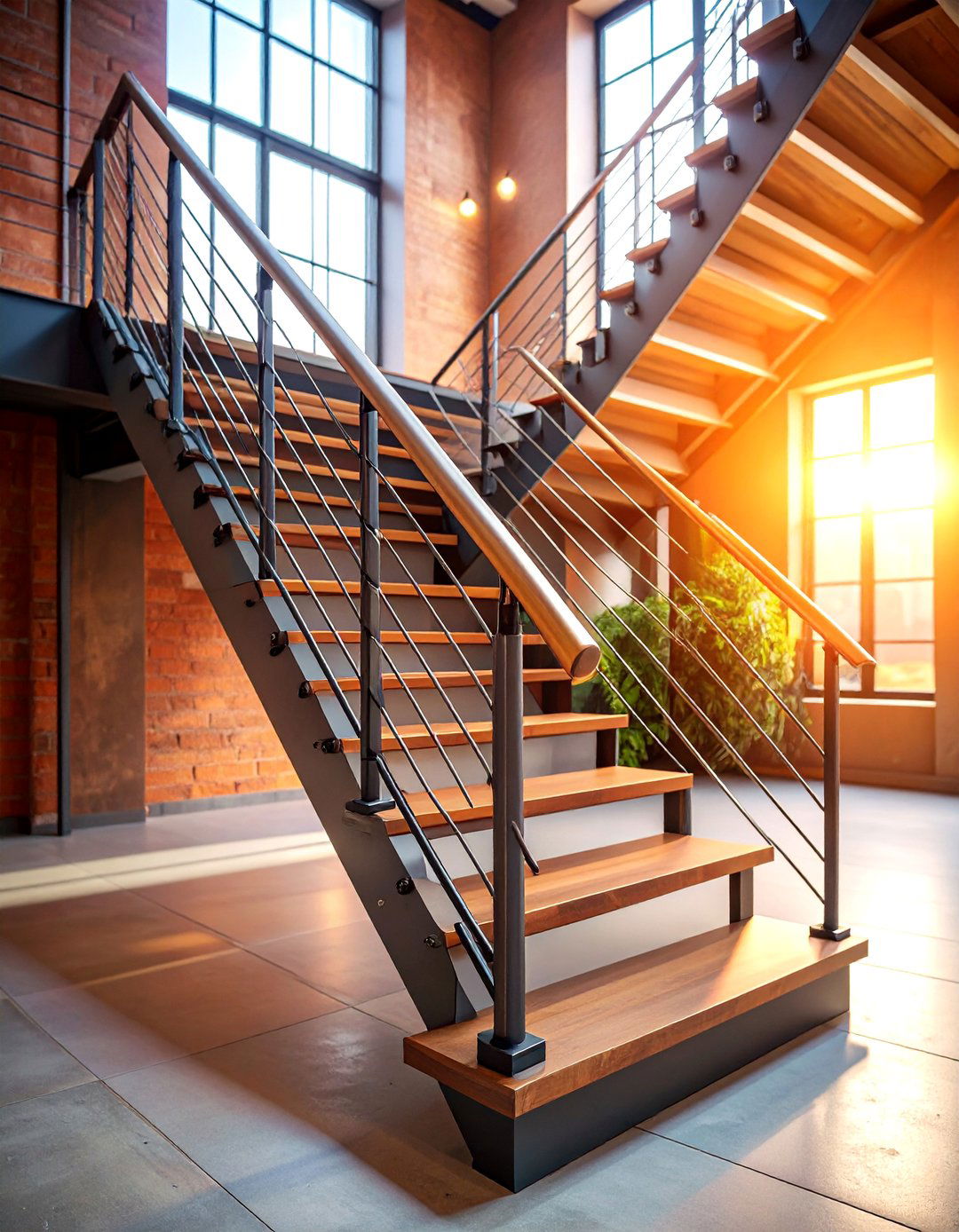 Industrial Cable Wire Railing System - 25 Stair Railing Ideas