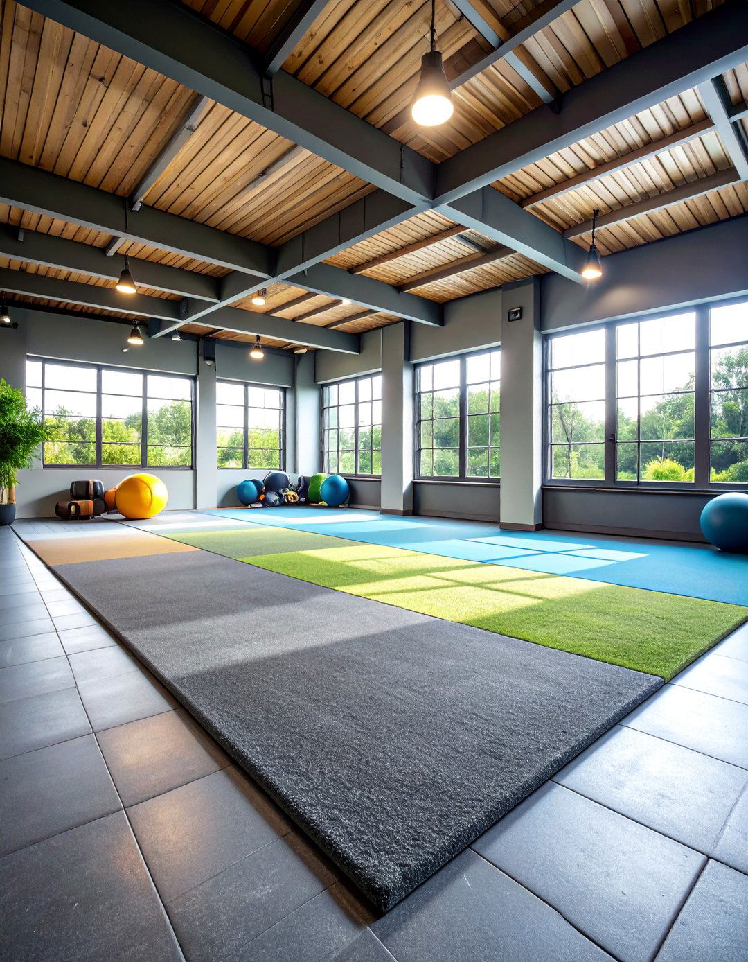 Industrial Carpet Tile Shed Floor with Cushion Backing - 25 Shed Floor Ideas