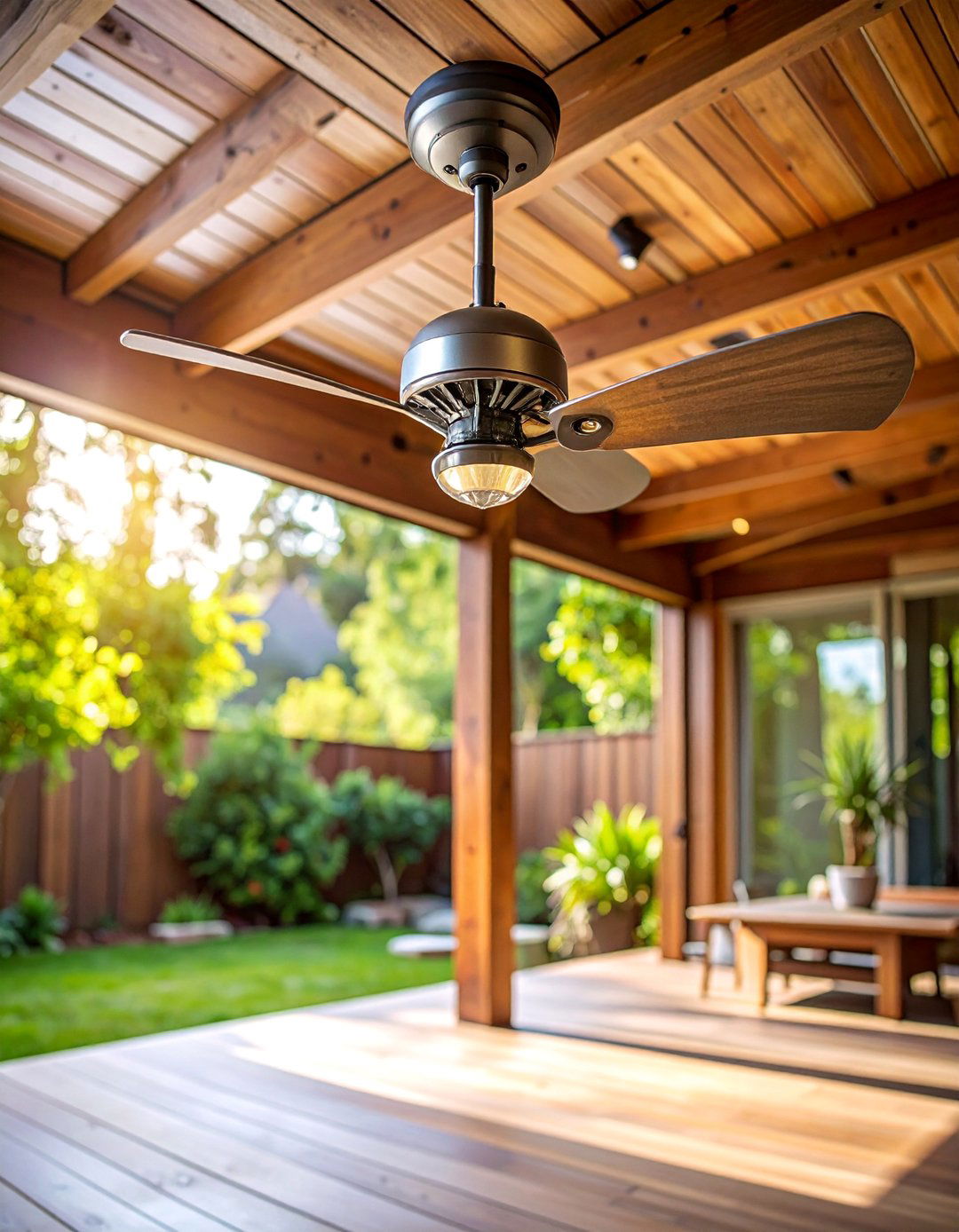 Industrial Ceiling Fan Lights - 25 Covered Patio Lighting Ideas